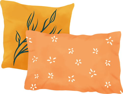 Orange pillow illustration